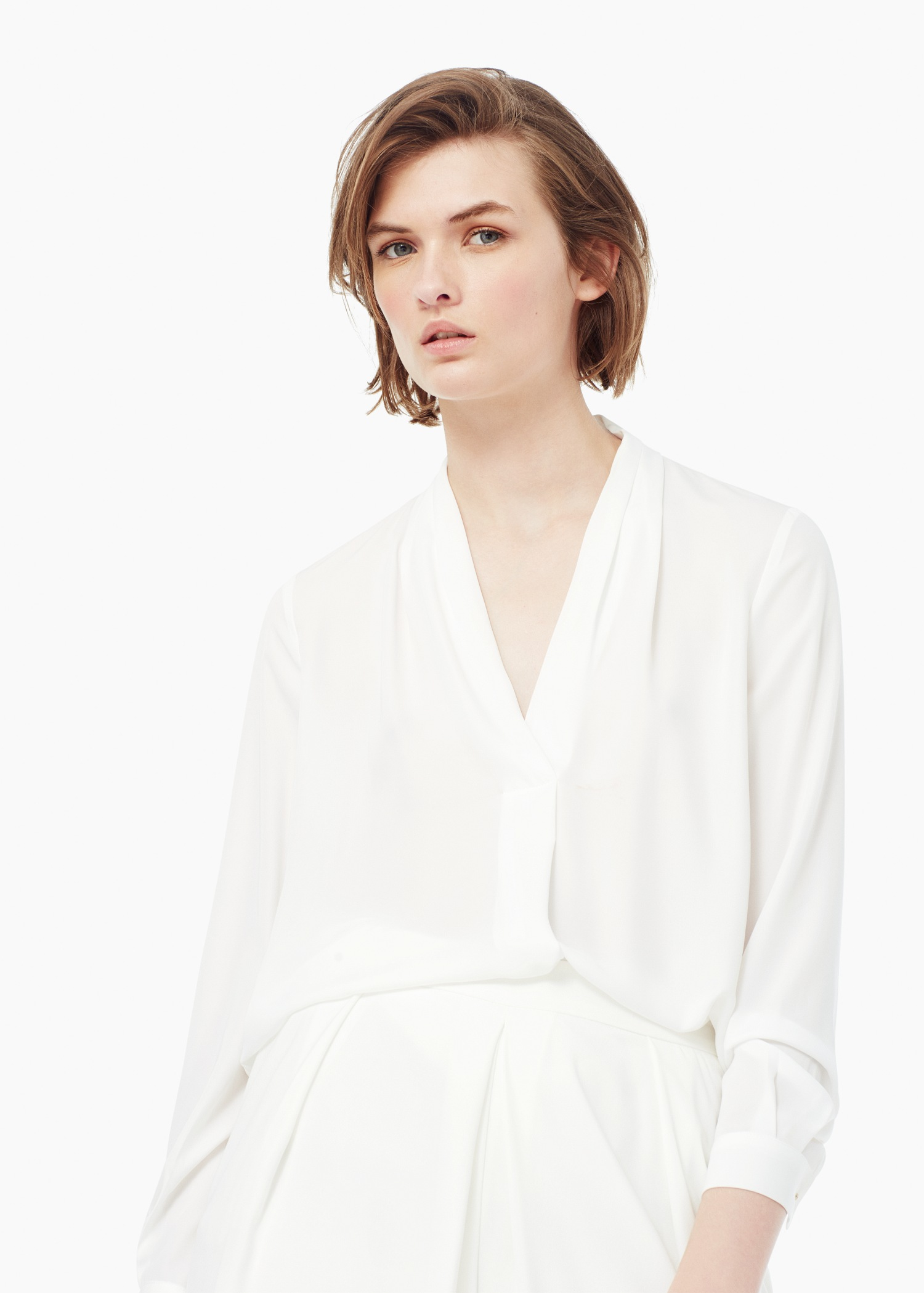 Mango Flowy Blouse in White (Off White) Lyst