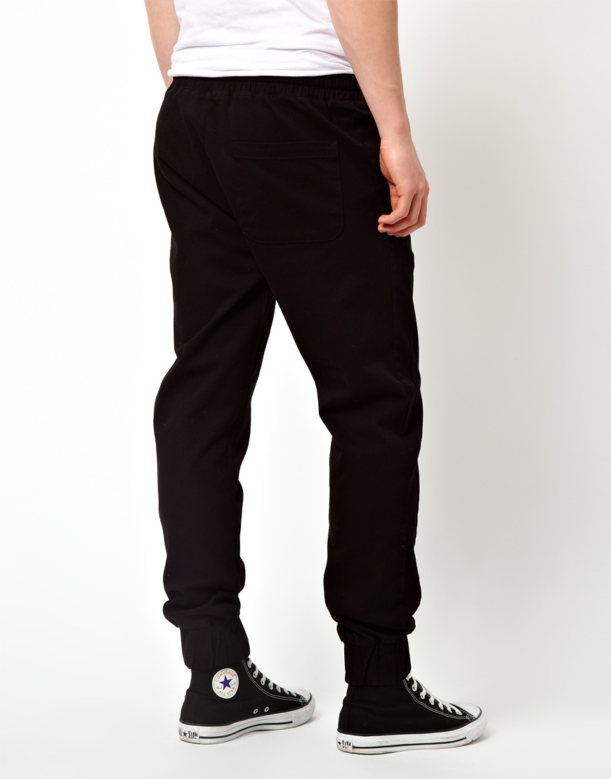 asos-regular-cuffed-sweatpants-in-black-for-men-lyst