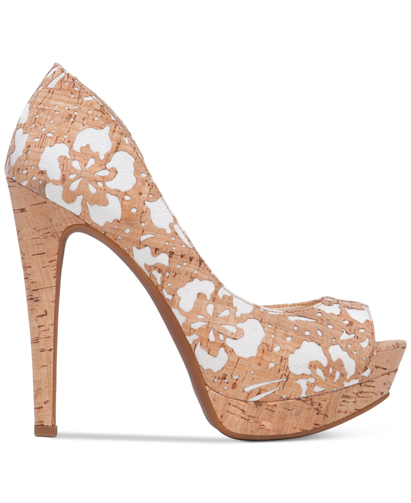 Lyst Jessica Simpson Silita D'orsay Peeptoe Platform Pumps in Metallic