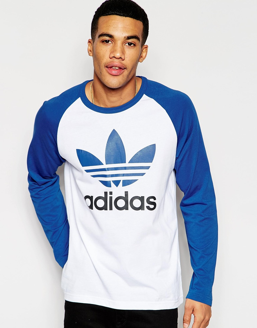 Download Adidas originals Long Sleeve Raglan T-shirt Aj6957 in Blue ...