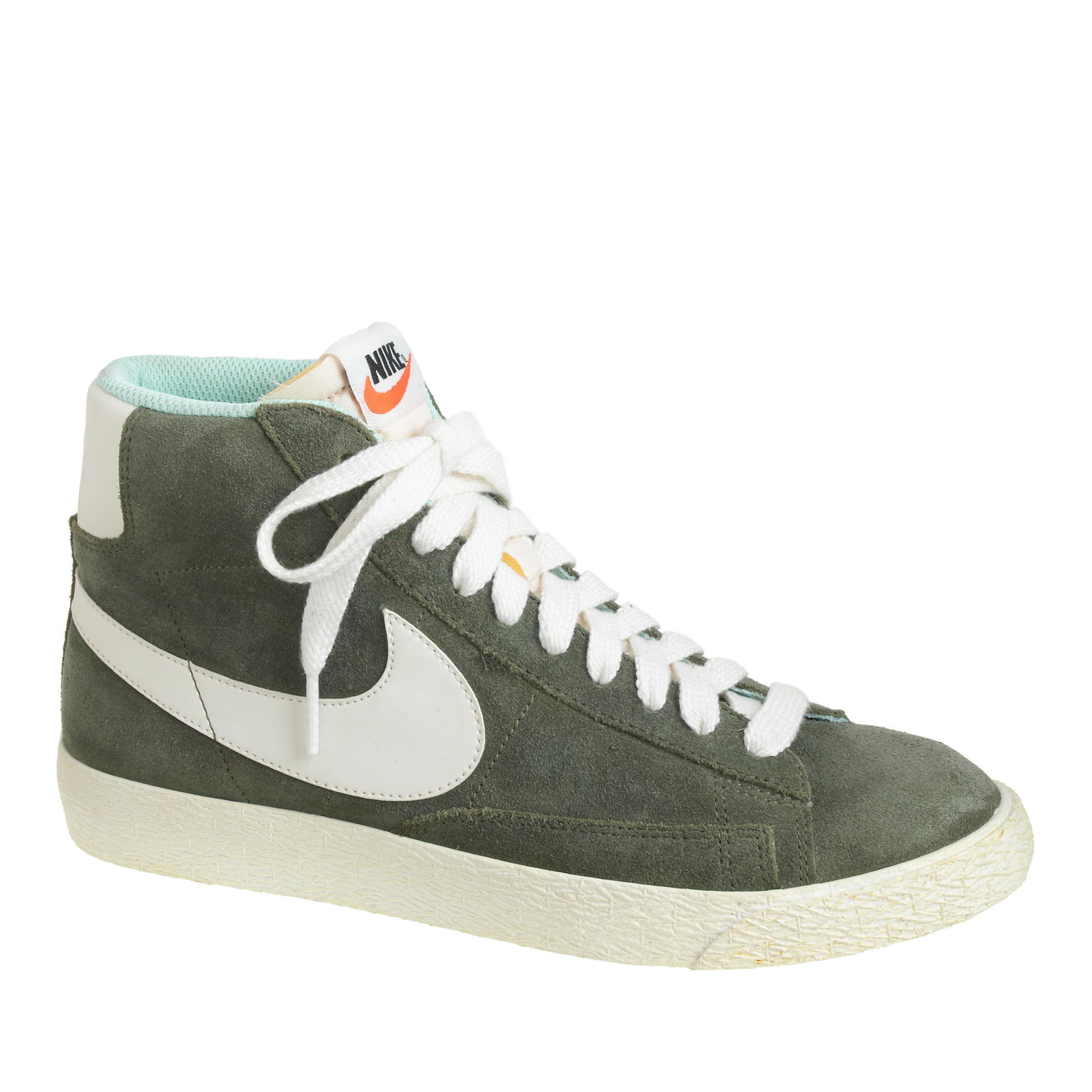 green suede nike high tops