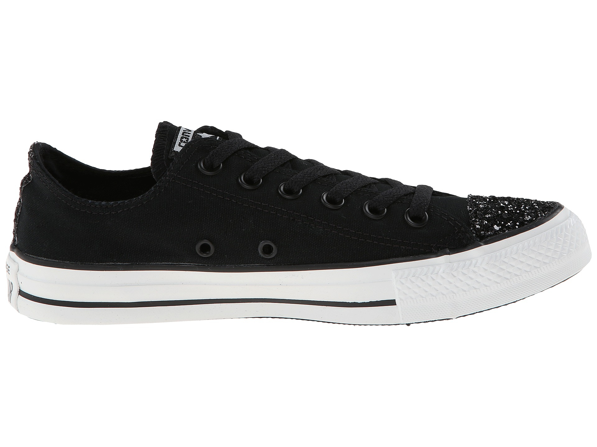 Converse Chuck Taylor® All Star® Toecap Sparkle Ox in Black | Lyst