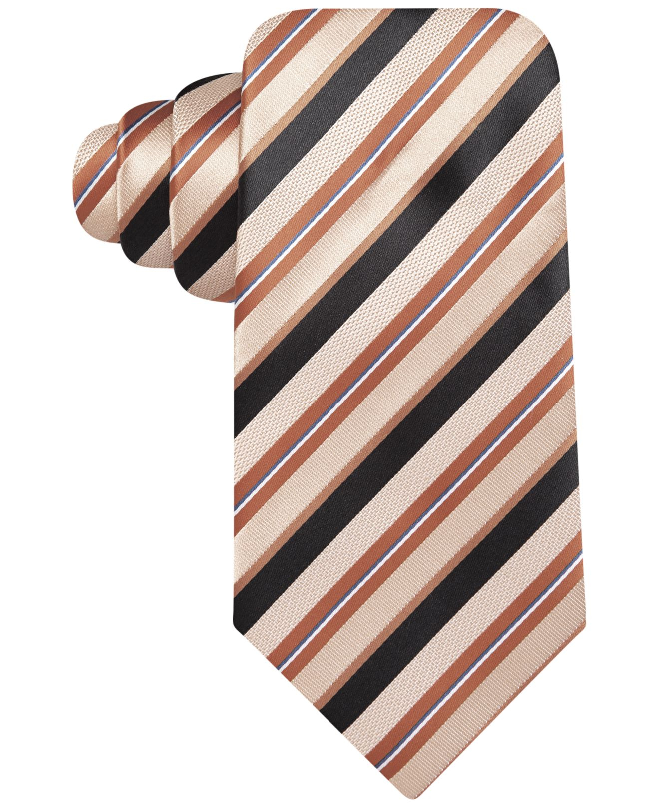 Geoffrey Beene Brown Color Charcoal Stripe Tie for Men Lyst