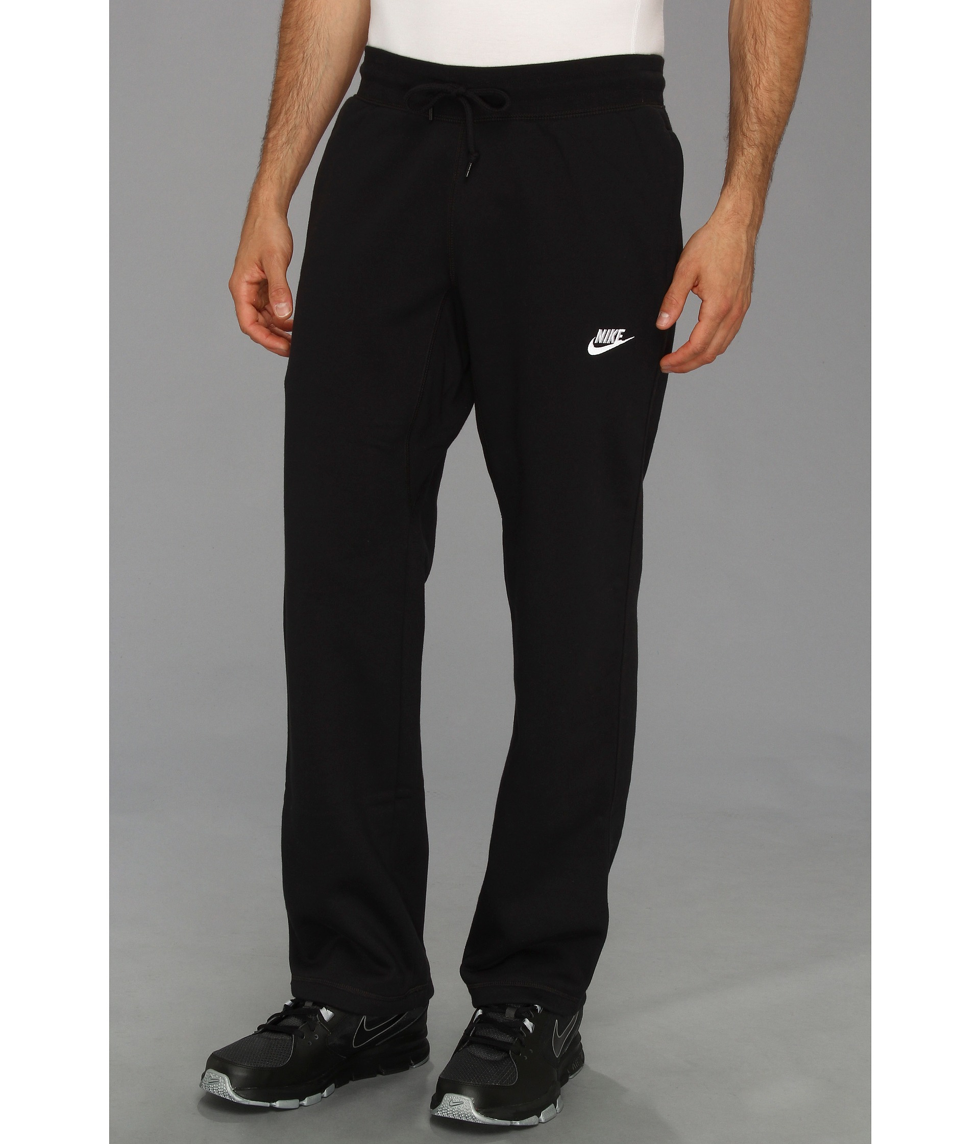 Nike Ace Open-hem Fleece Pants in Black for Men | Lyst