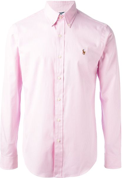 Polo Ralph Lauren Fine Striped Shirt in Pink for Men (pink & purple) | Lyst