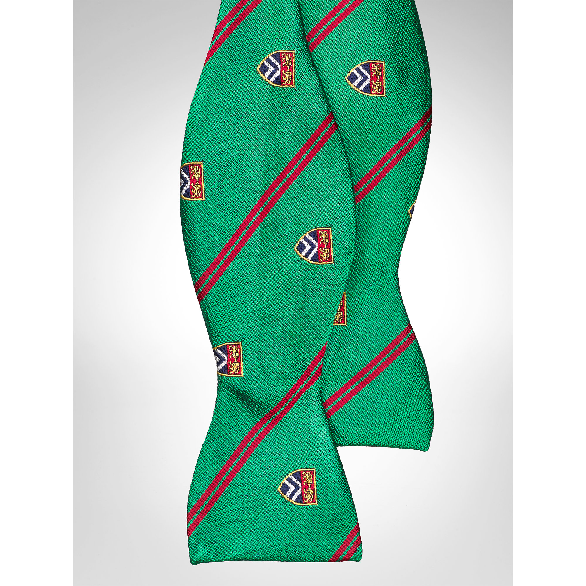 Ralph lauren Striped Silk Repp Club Bow Tie in Green for Men (green ...