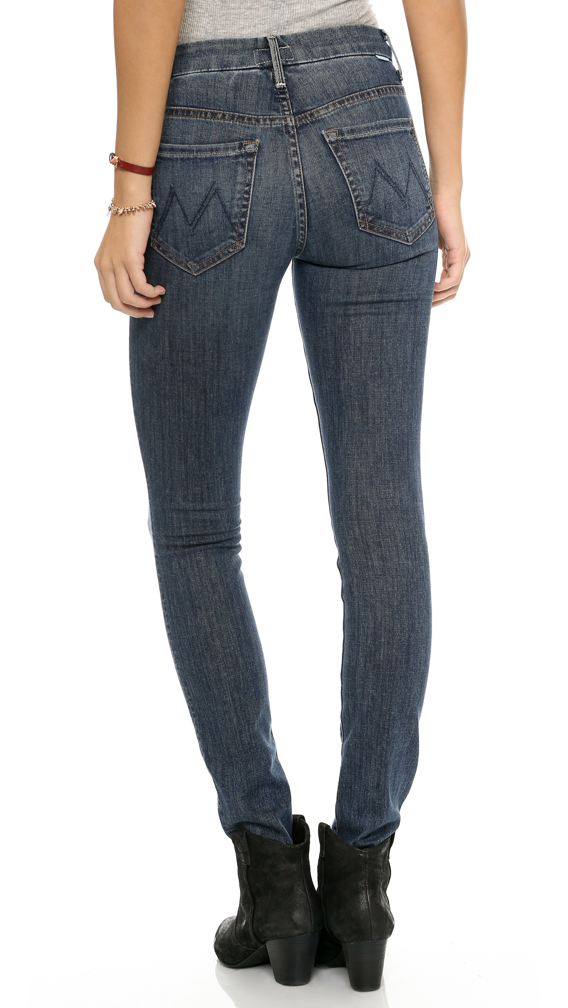 Lyst - Mother The High Waisted Looker Skinny Jeans - Ride A Dark Horse ...
