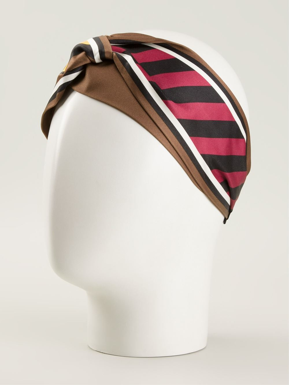 Fendi Striped Headband in Brown | Lyst