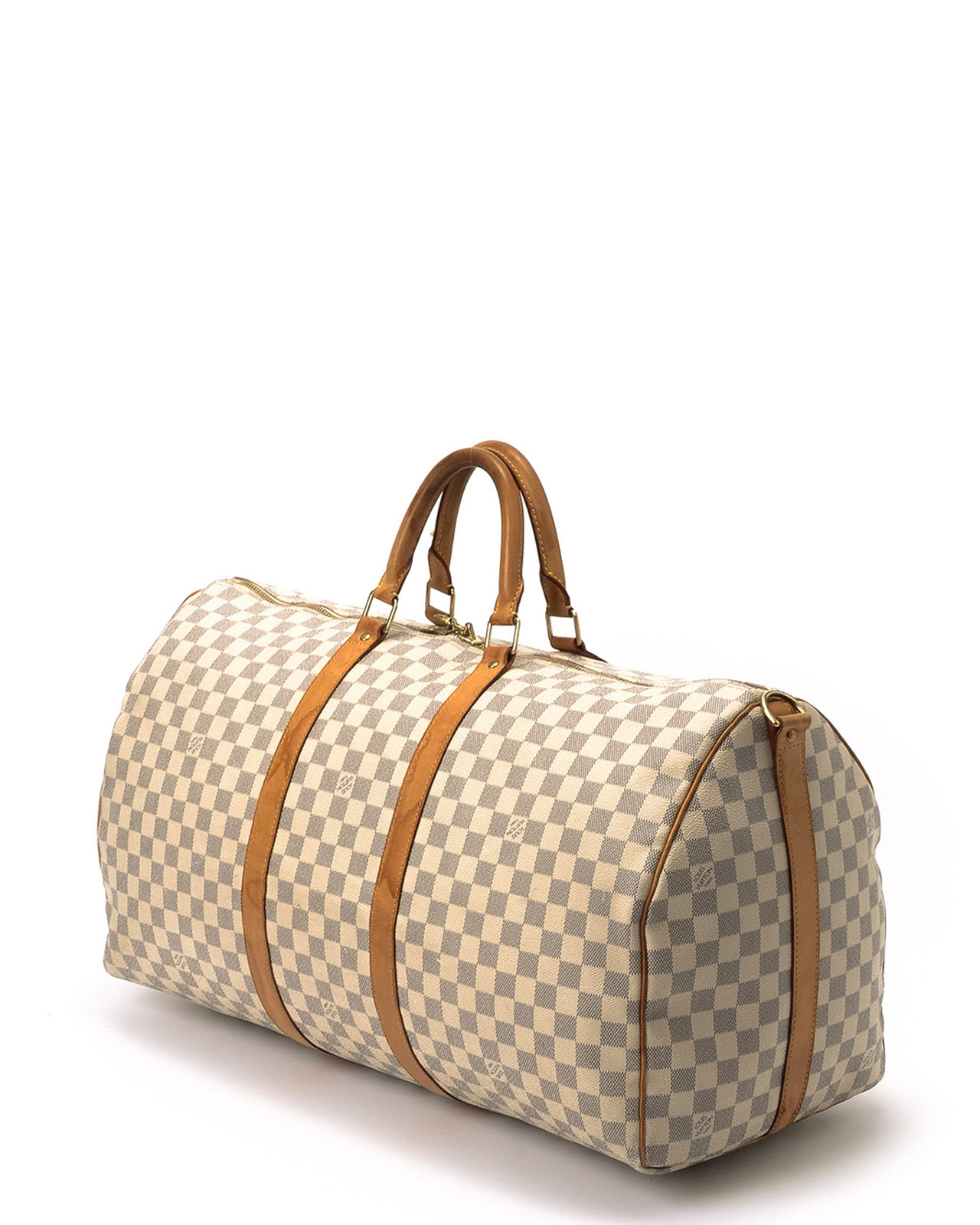 Lyst - Louis Vuitton Damier Azur Keepall 55 Bandou Travel Bag in White