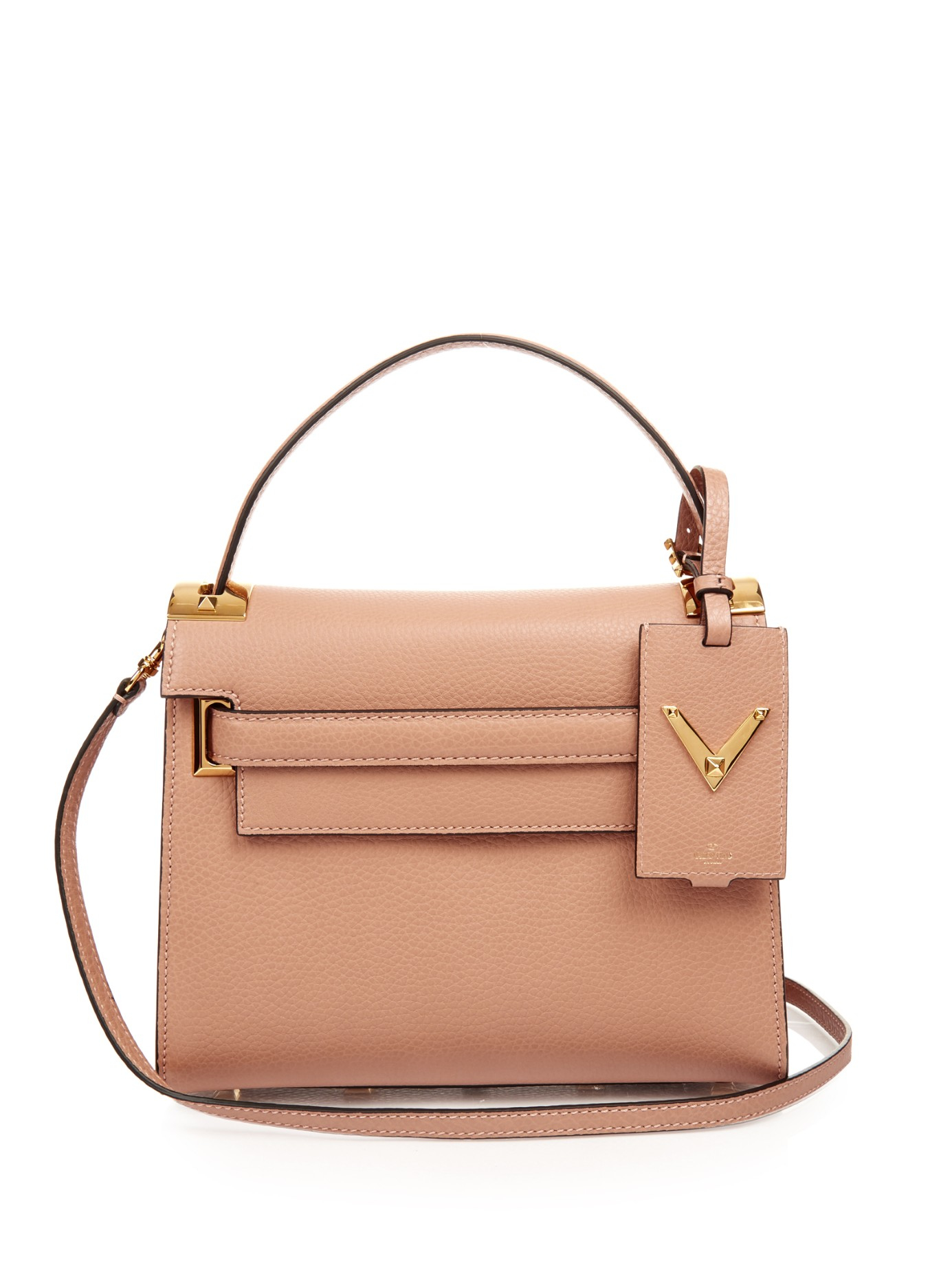 Valentino My Rockstud Small Leather Bag in Natural | Lyst