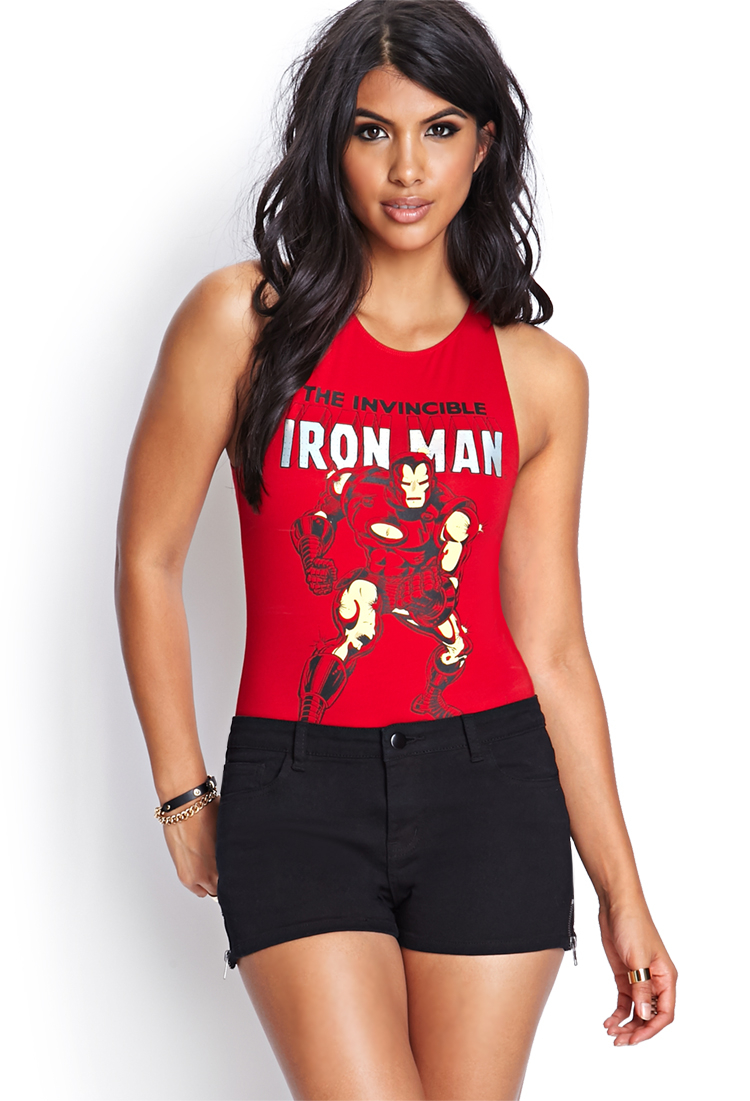 Lyst Forever 21 Iron Man Bodysuit in Red