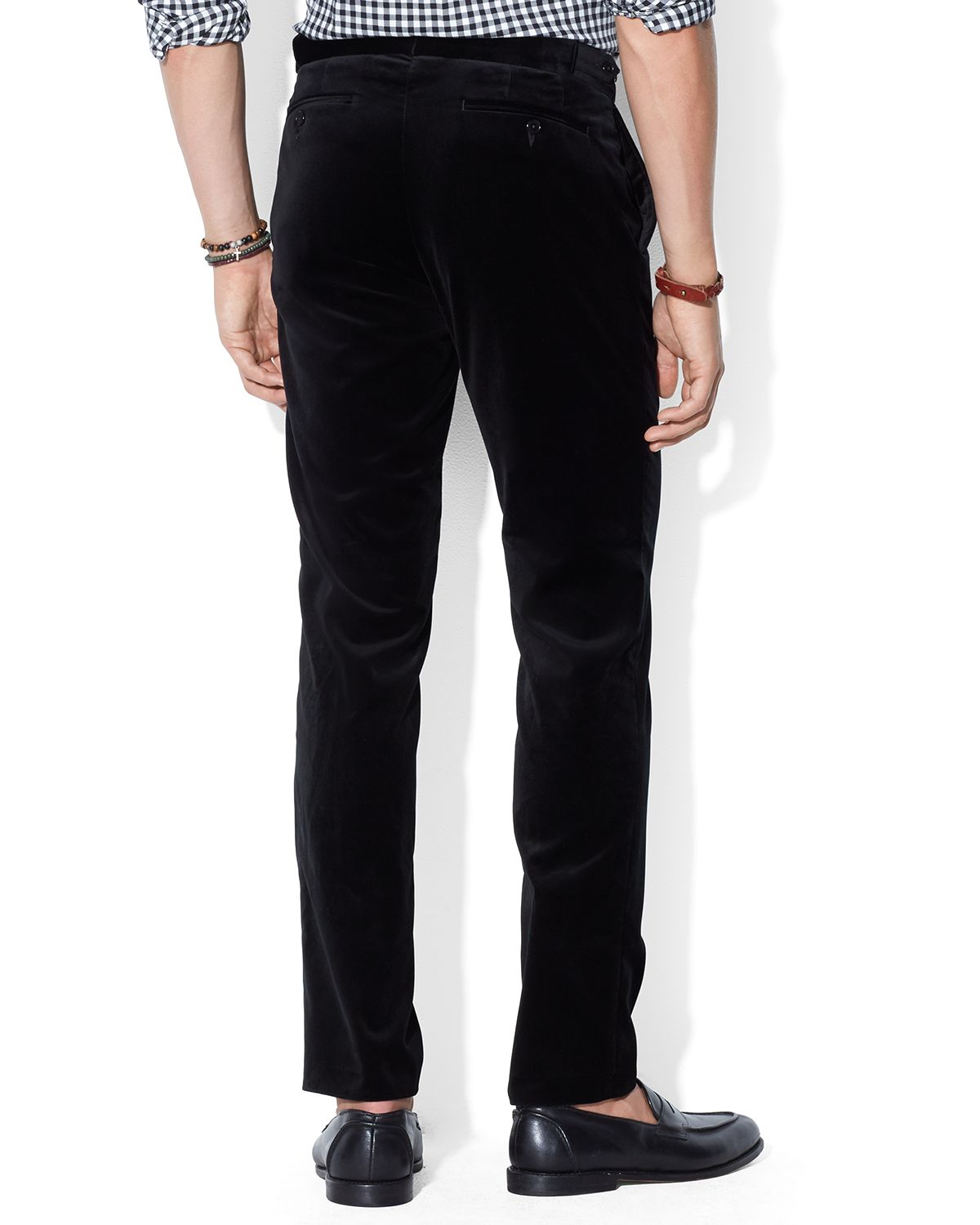 Lyst - Ralph lauren Polo Slim-Fit Hudson Velvet Pants in Black for Men