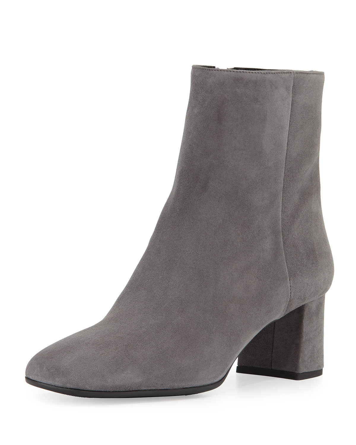 Prada Suede Square-Toe Ankle Boot in Gray (NEBIA) | Lyst