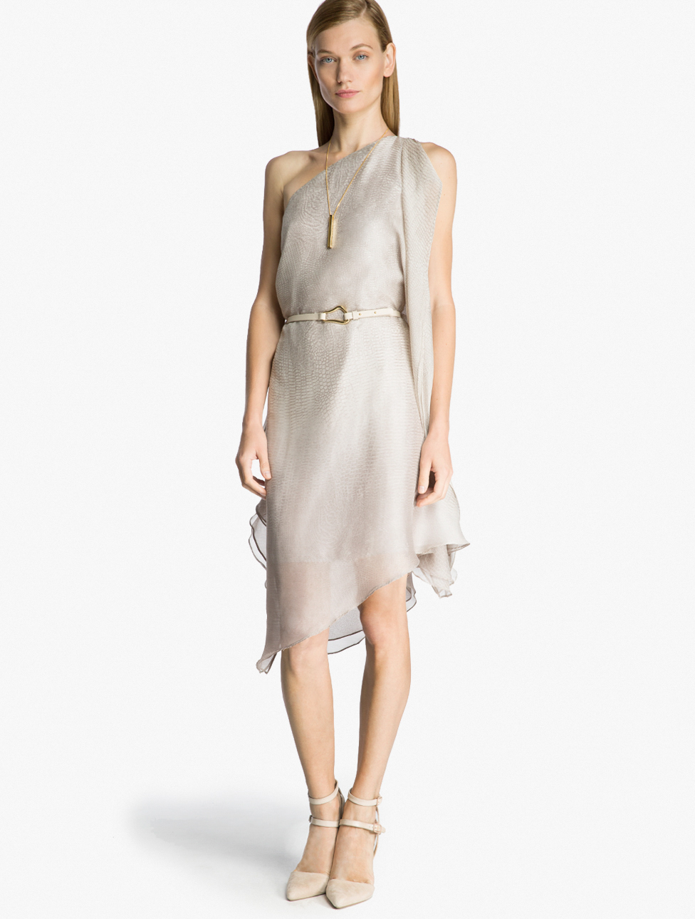 halston white gown