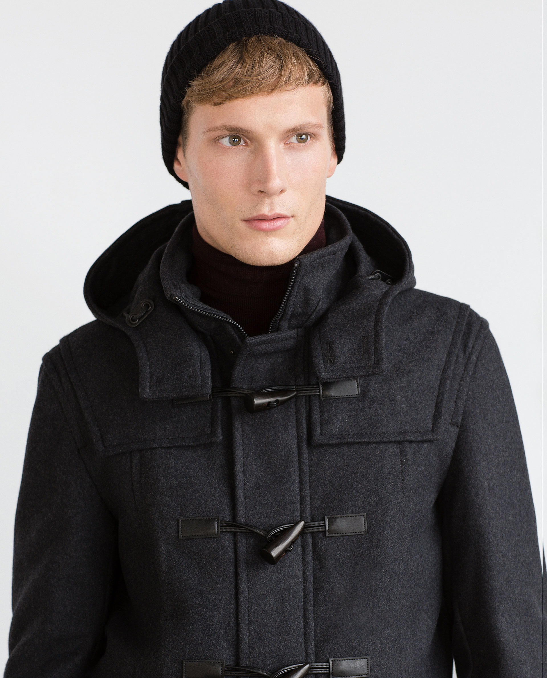 Grey winter korean youth belt wool coat mens trench coats