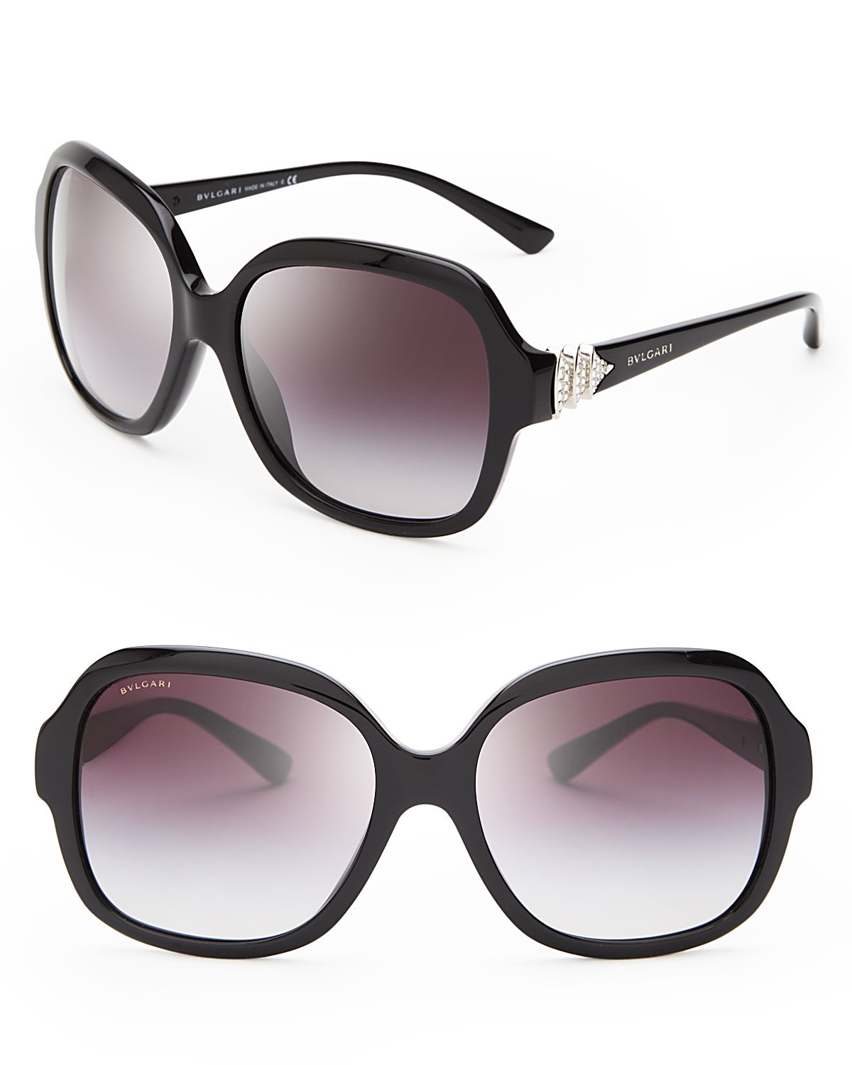 Bvlgari Oversized Square Sunglasses in Black (Black/Grey Gradient) | Lyst