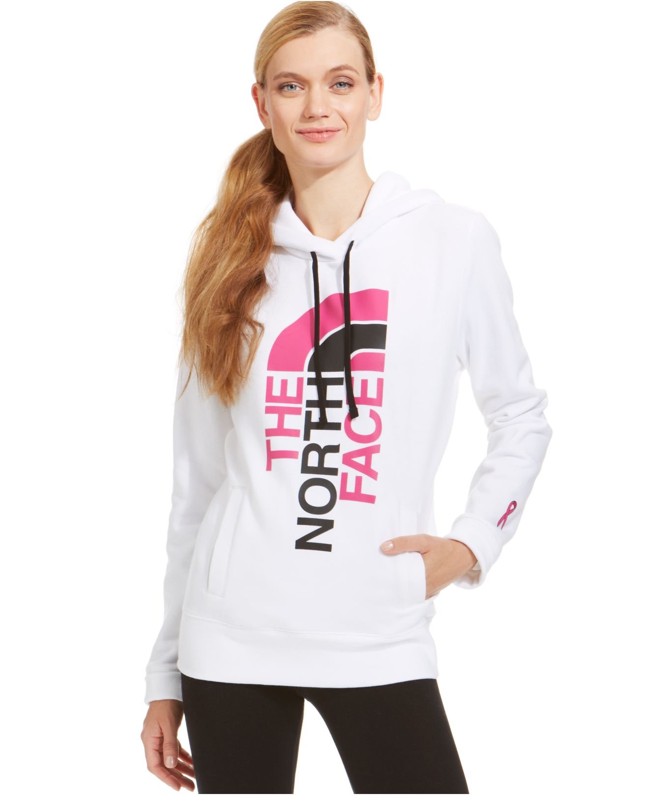 the north face pink box logo hoodie