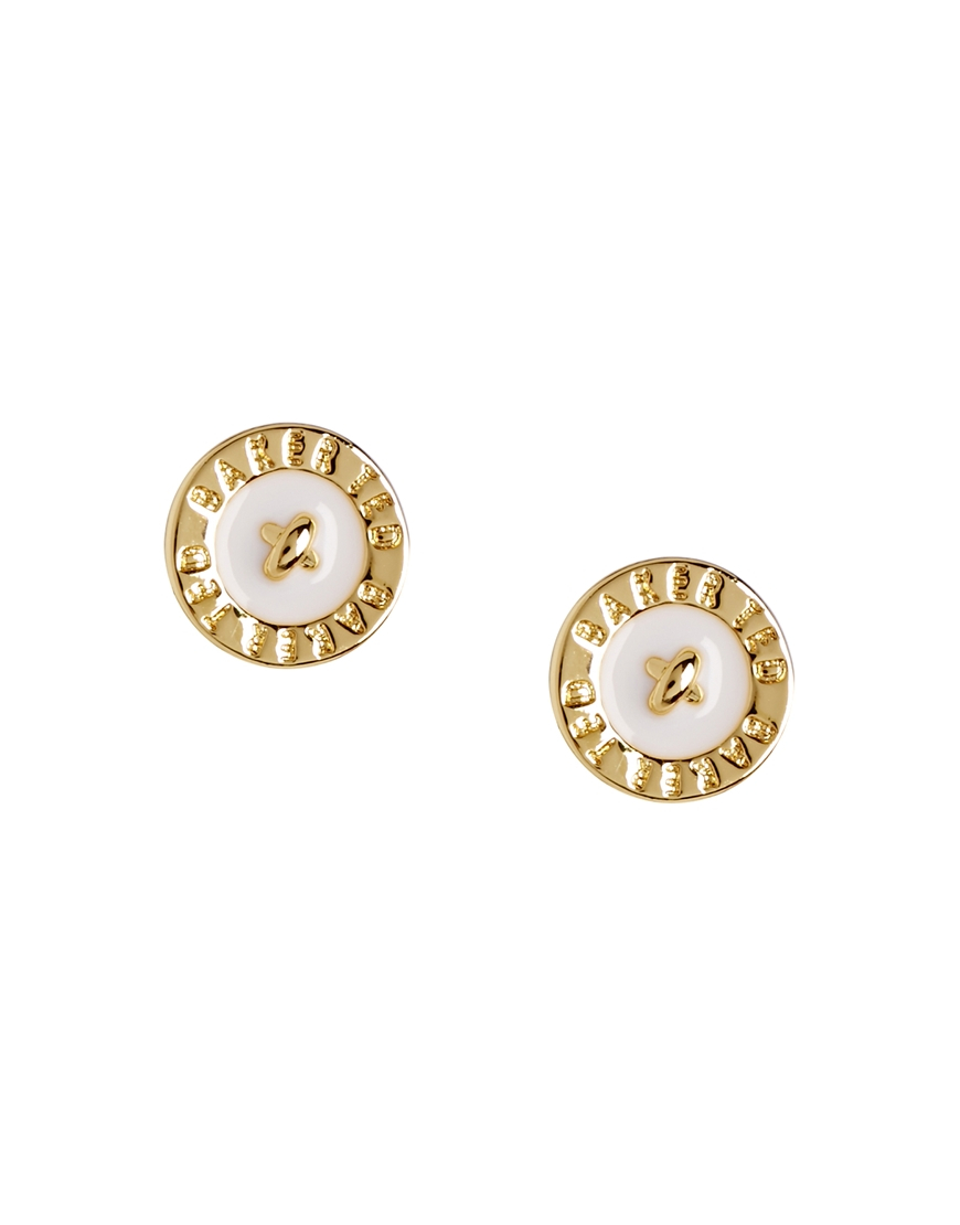 Ted baker enamel button stud earrings Clearance