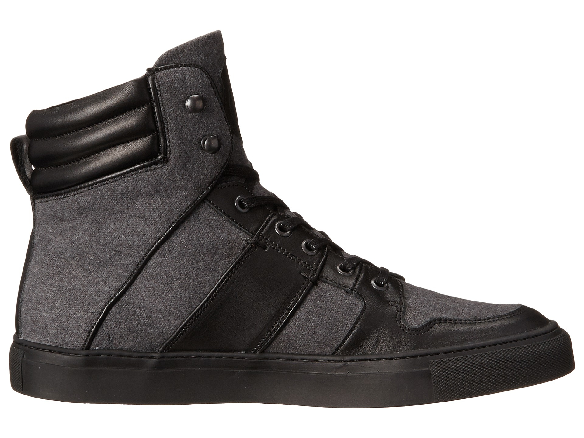 Lyst - The Kooples Sport Leather And Flannel Sneaker in Gray for Men