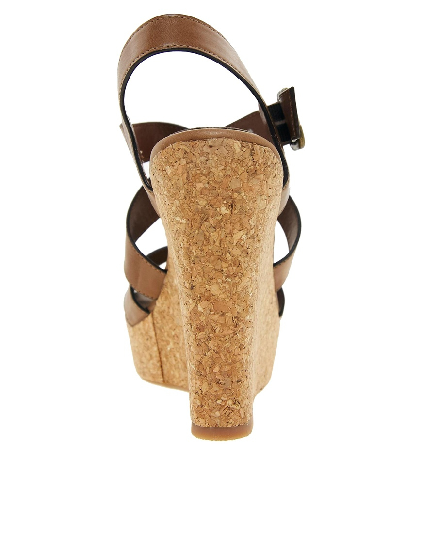 Aldo Regas Wedge Heeled Sandal in Brown | Lyst