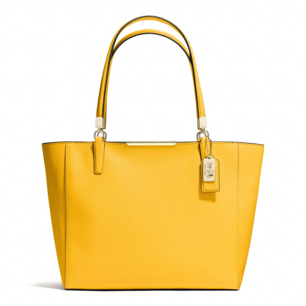 Lyst - Coach Madison East/West Tote In Saffiano Leather in Yellow