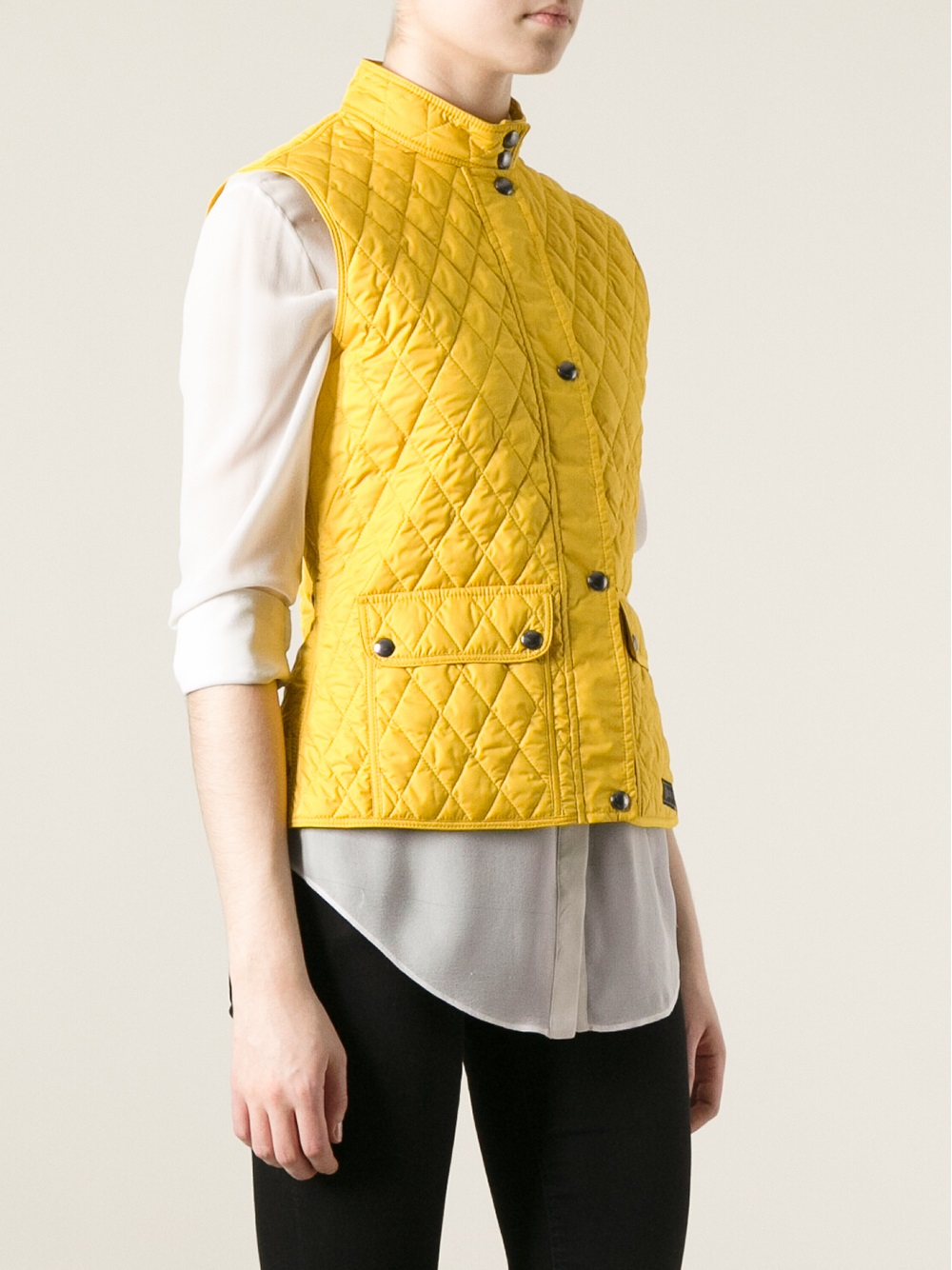 Lyst - Belstaff Quilted Gilet in Yellow