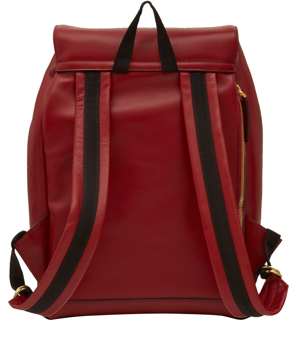 Lyst - Marni Red Leather Backpack in Red for Men