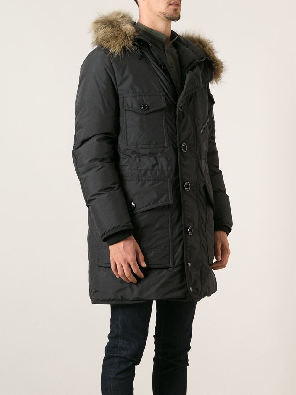 Lyst - Moncler Padded Parka in Black for Men