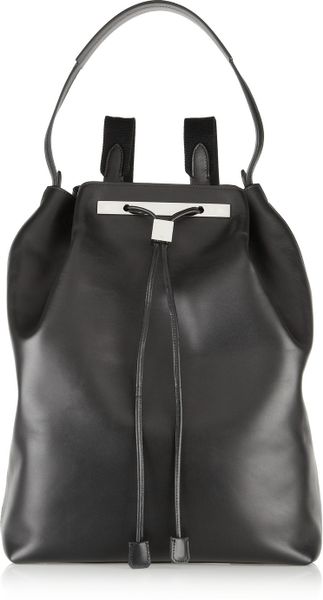 The Row Large Leather Backpack in Black | Lyst