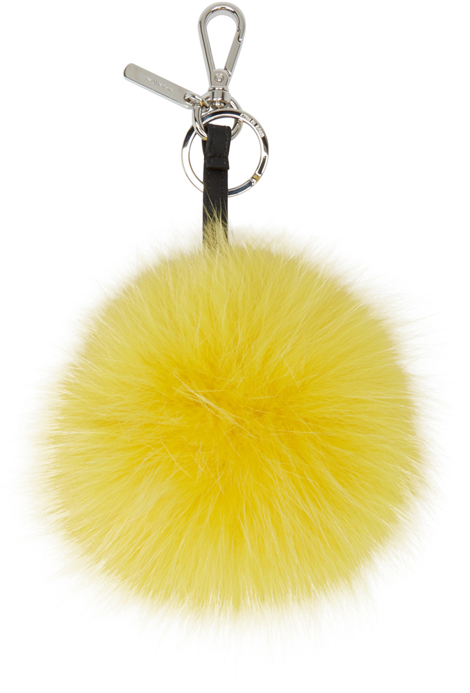 keychain coach pom pom Fendi  Fur in Yellow Smiley Men Yellow Keychain Lyst  Face for