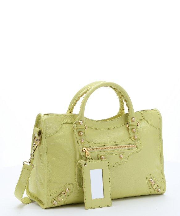 balenciaga neon green purse