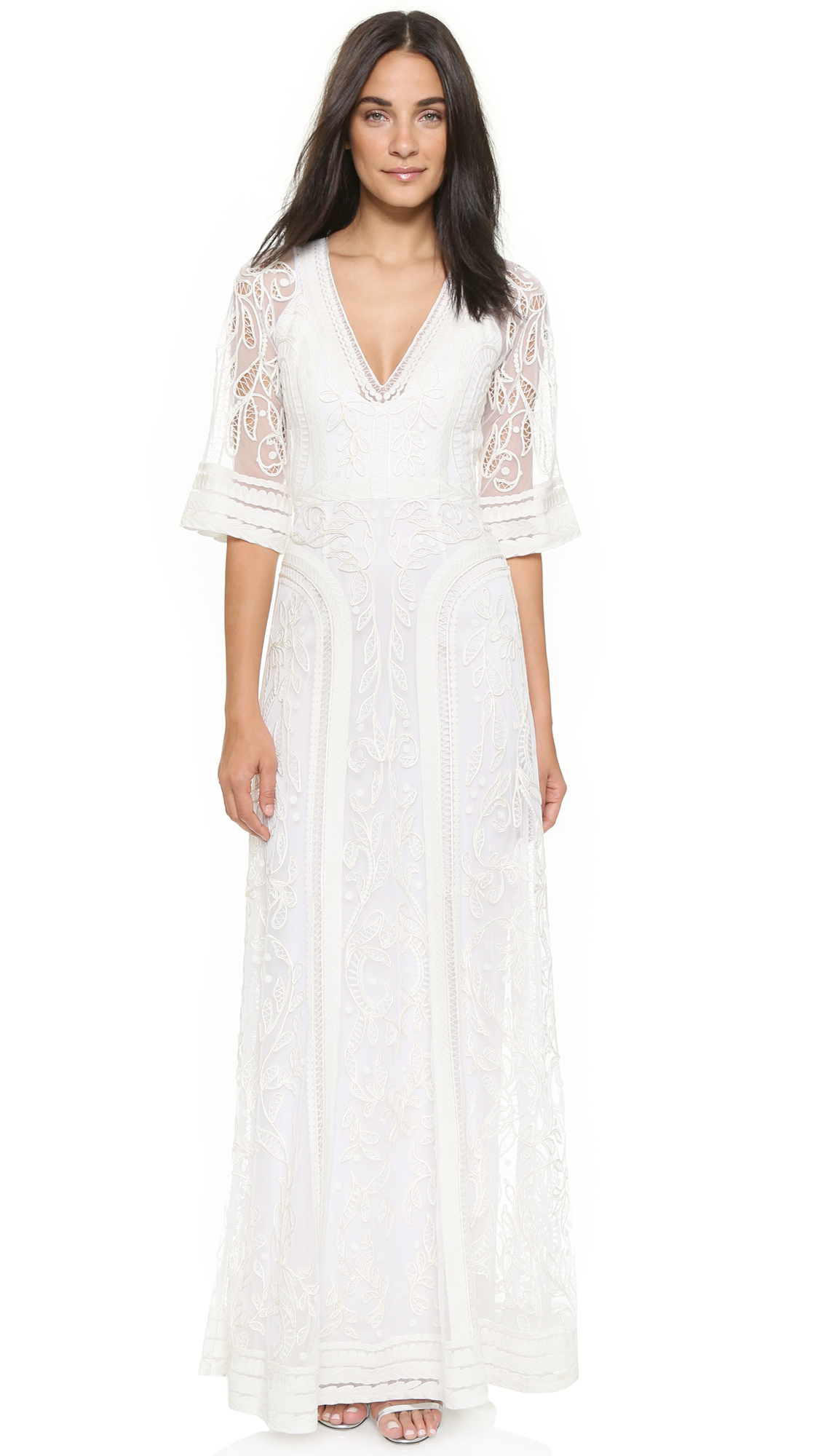 Lyst Temperley London Long Bertie Dress Ivory In White Gallery