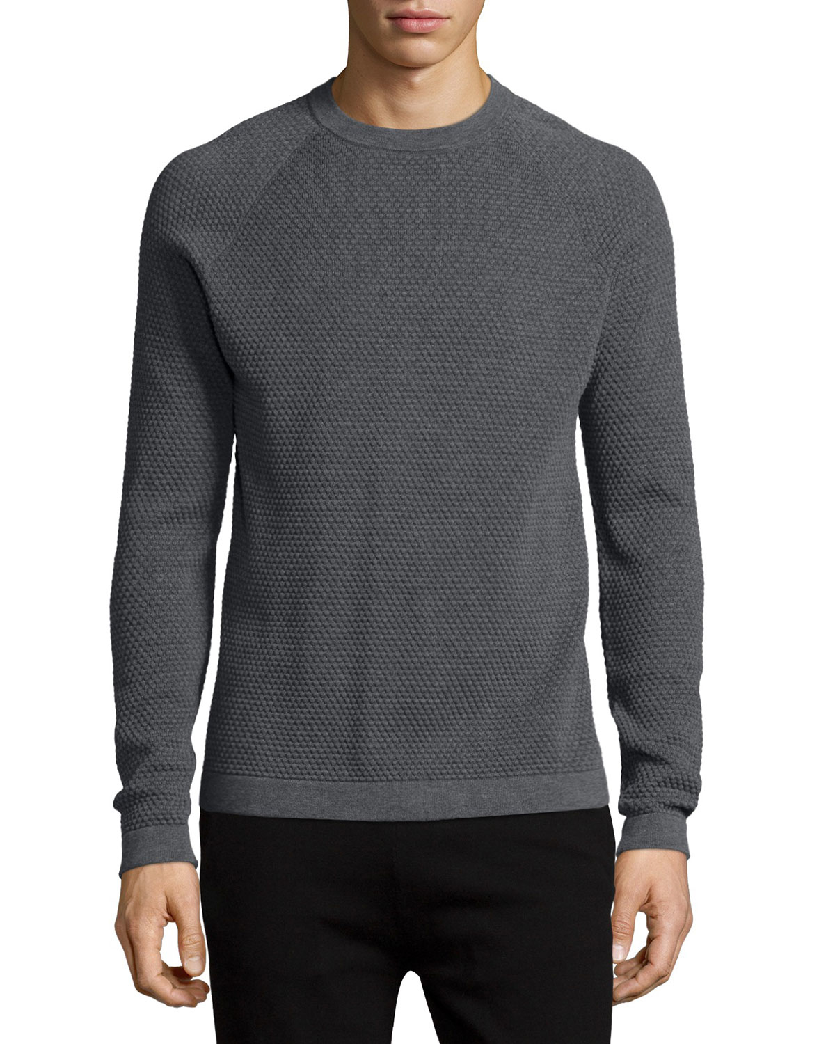Theory Ednae Textured Crewneck Sweatshirt in Gray for Men - Lyst