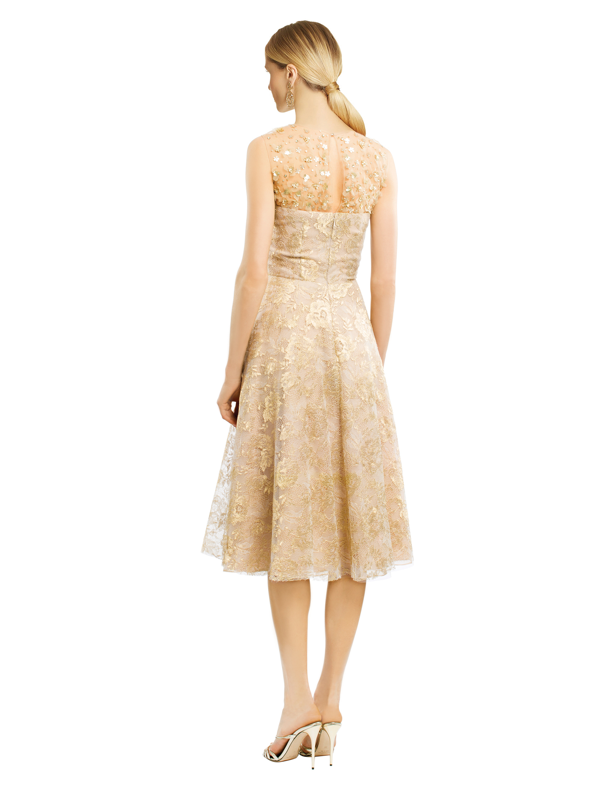 oscar de la renta gold gown