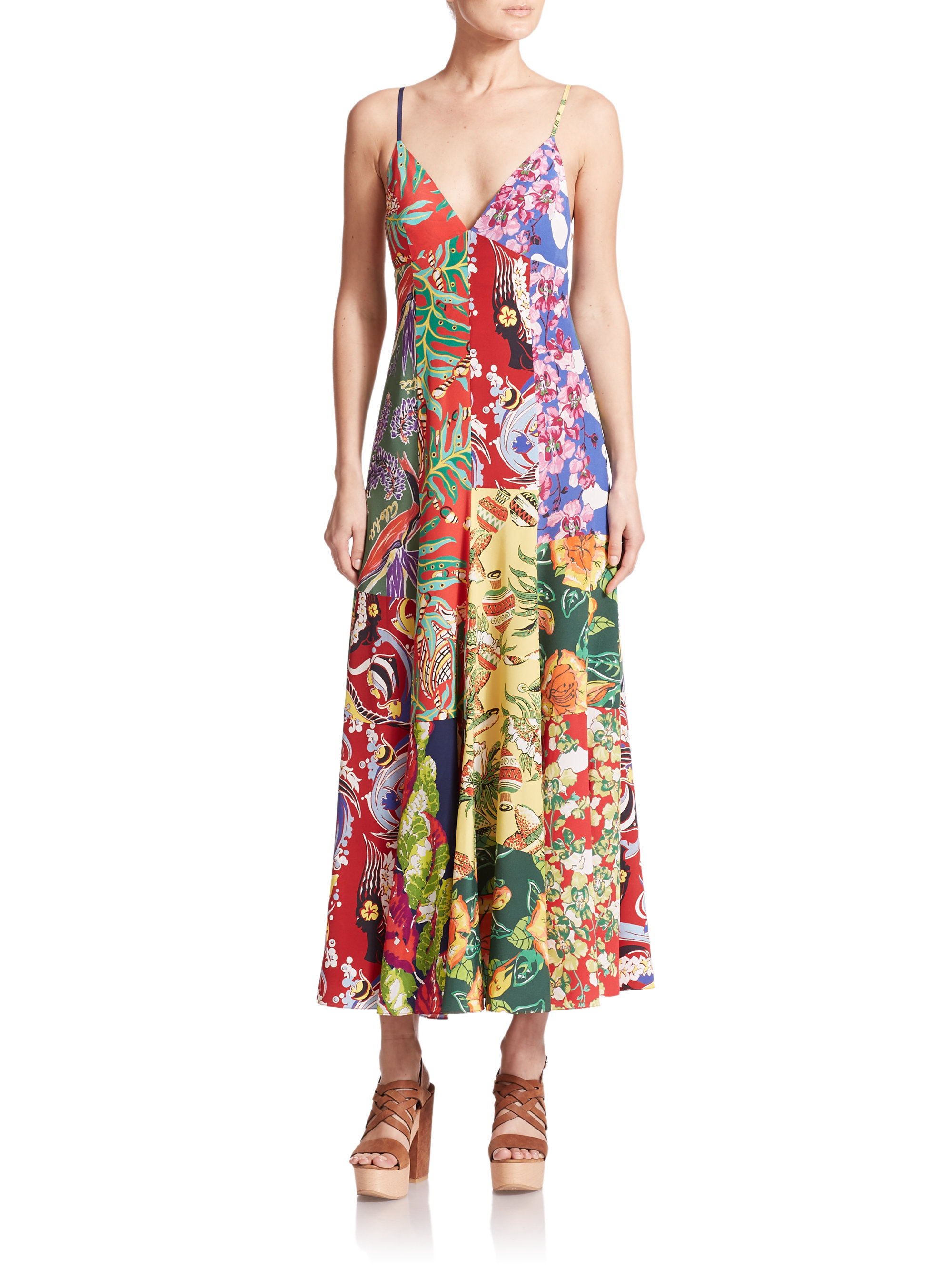 Polo Ralph Lauren Silk Hawaiian Maxi Dress - Lyst