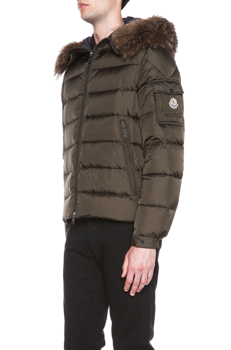 Moncler Byron Jacket with Fur Hood in Brown for Men | Lyst