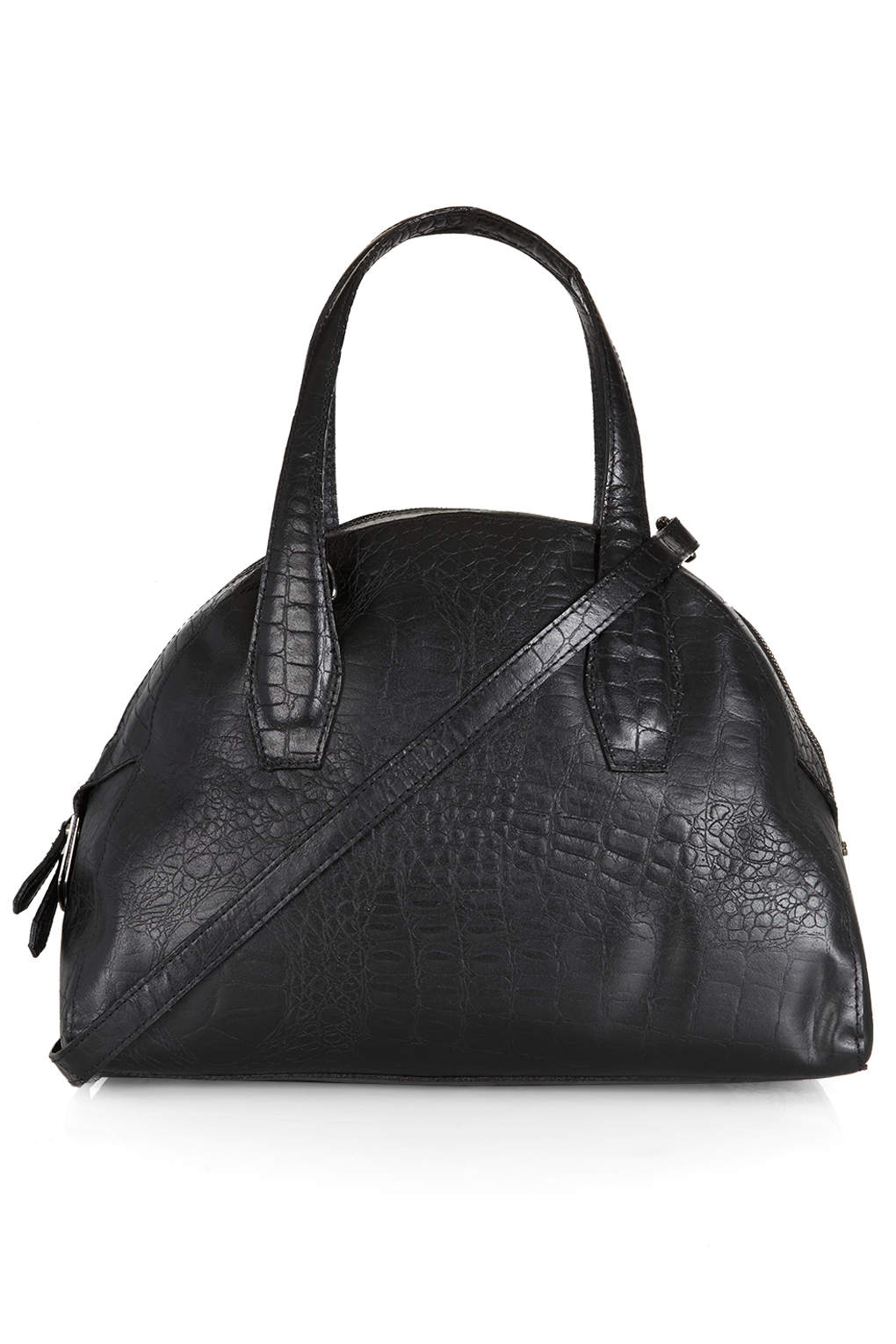 Topshop Leather Bowling Bag in Black | Lyst