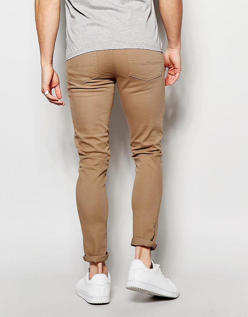 Lyst - Asos Super Skinny Jeans In Light Brown in Brown for Men