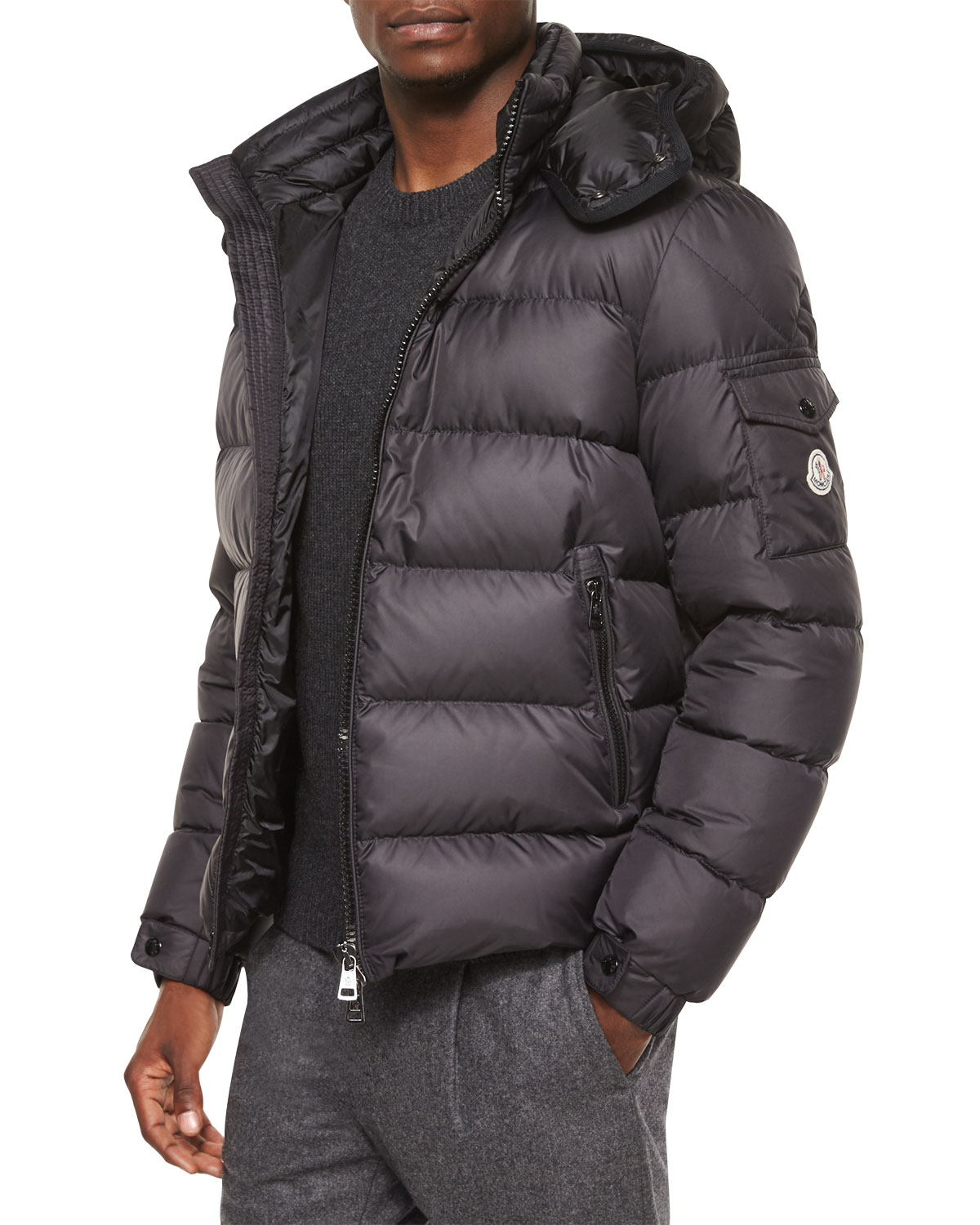 Moncler Himalaya Hooded Down  Jacket  in Black for Men  Lyst