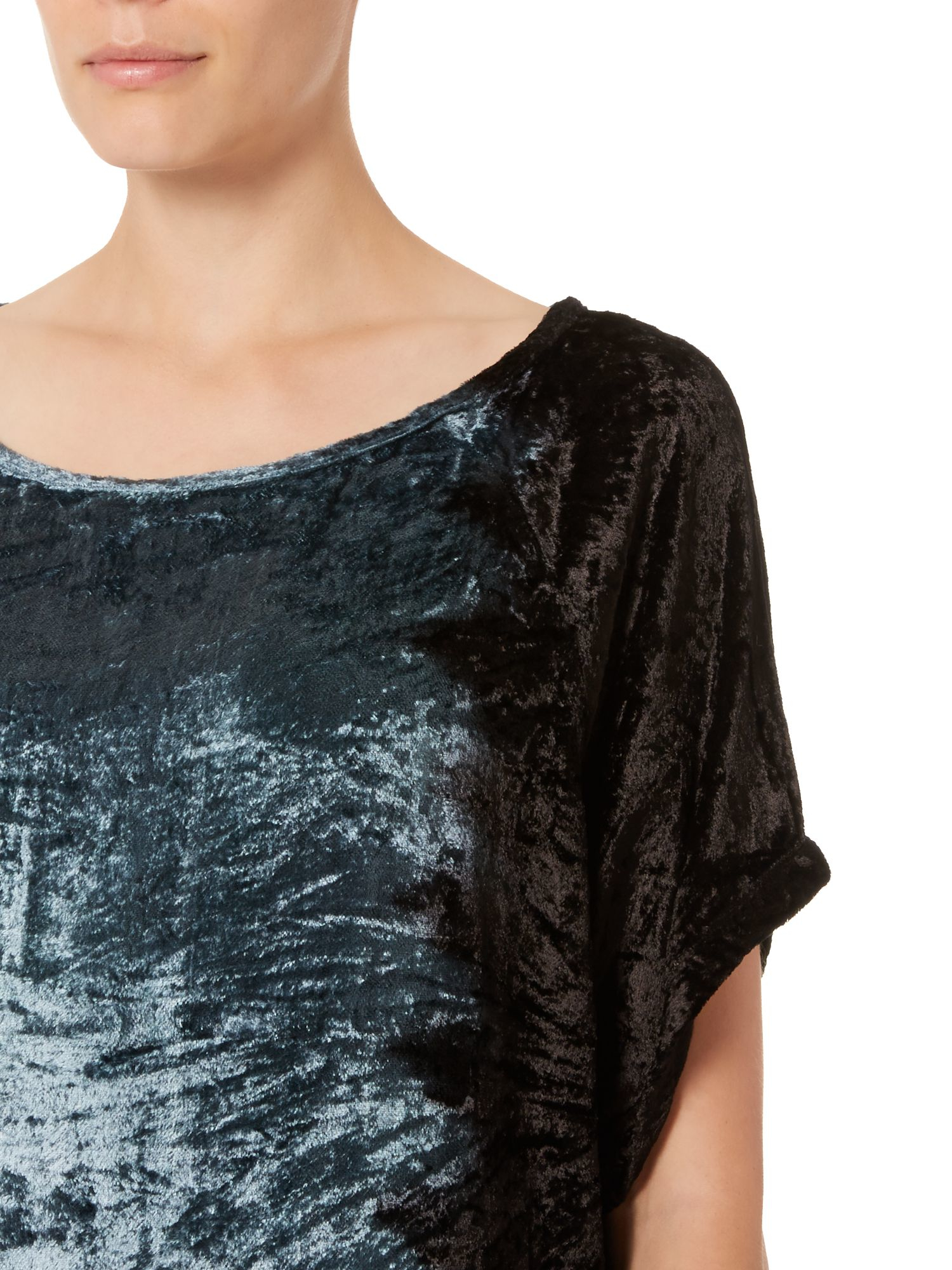 Label lab Crushed Velvet Tie Dye Top in Blue Lyst