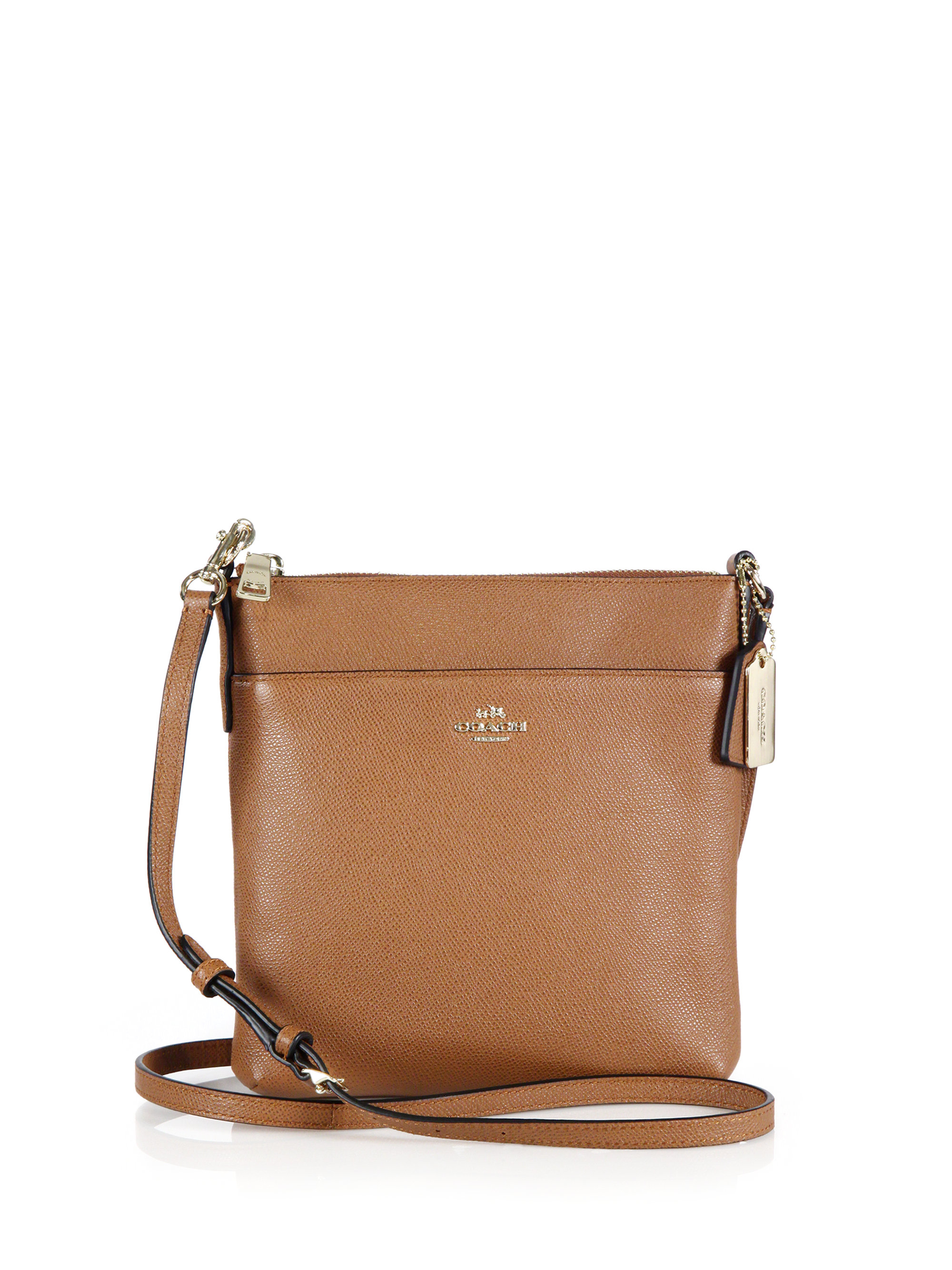 Coach North/South Leather Cross-Body Bag in Brown | Lyst