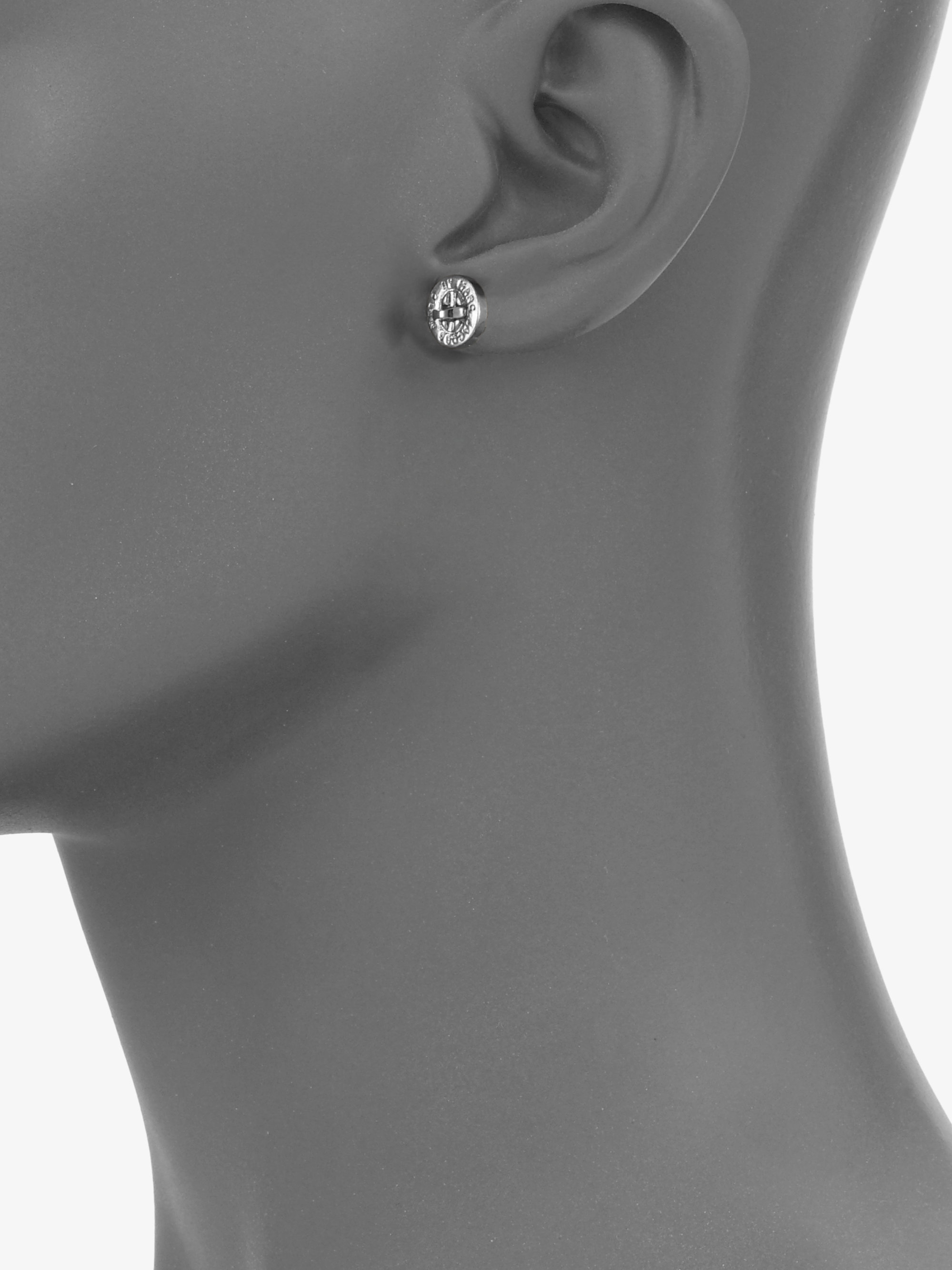 Lyst Marc By Jacobs Turnlock Stud Earrings In Metallic Gallery
