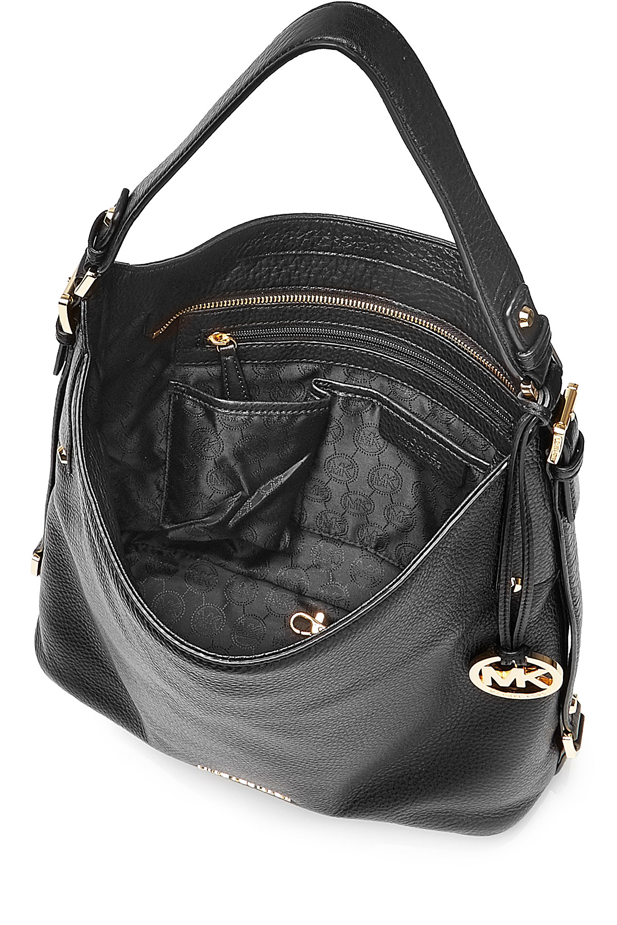 Lyst - Michael Michael Kors Bedford Large Leather Shoulder Bag - Black in Black