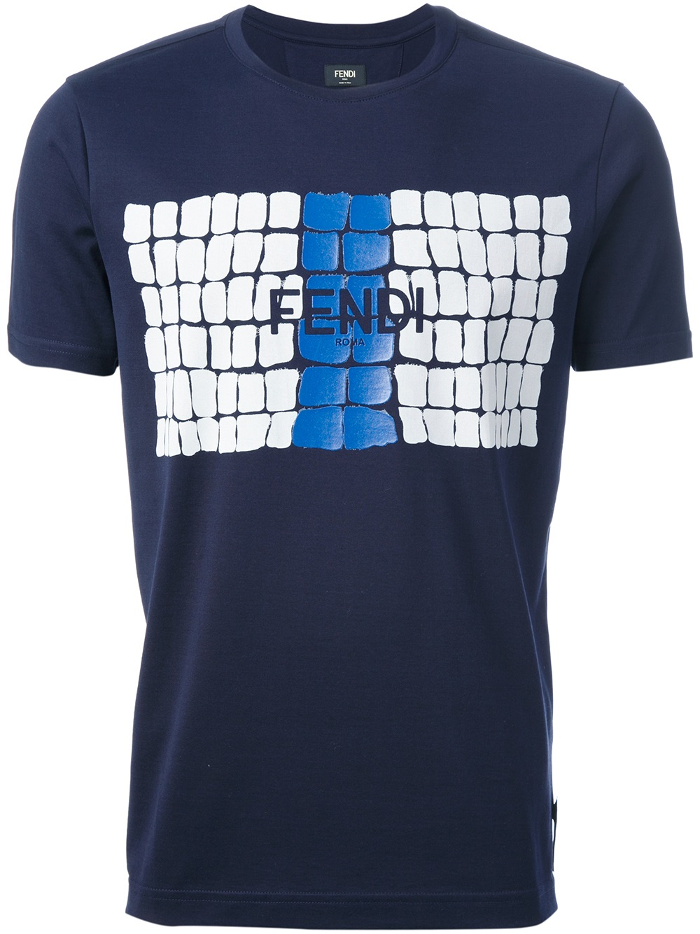 Fendi Logo Squares Print T-Shirt in Blue for Men | Lyst