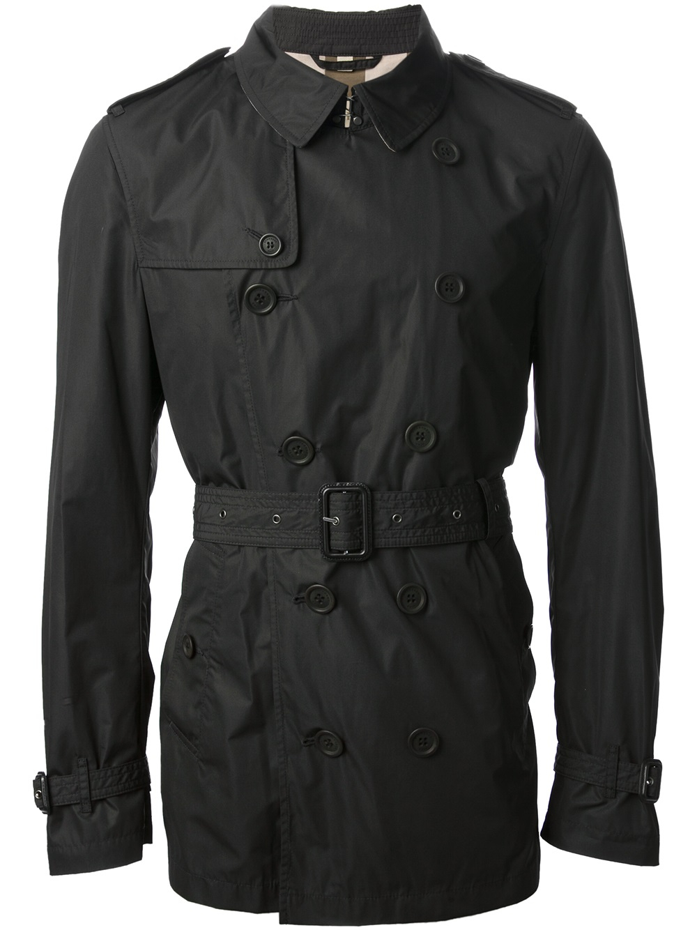 Burberry Brit Belted Mac in Black for Men | Lyst