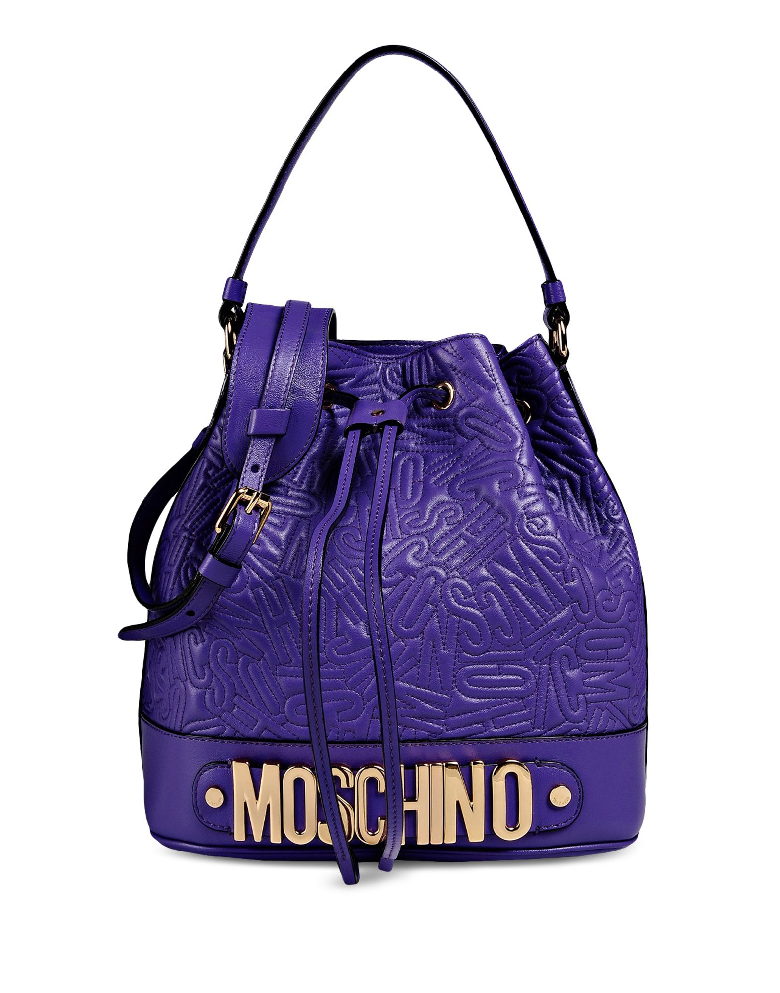 Moschino Medium Leather Bag in Gold (Purple) Lyst