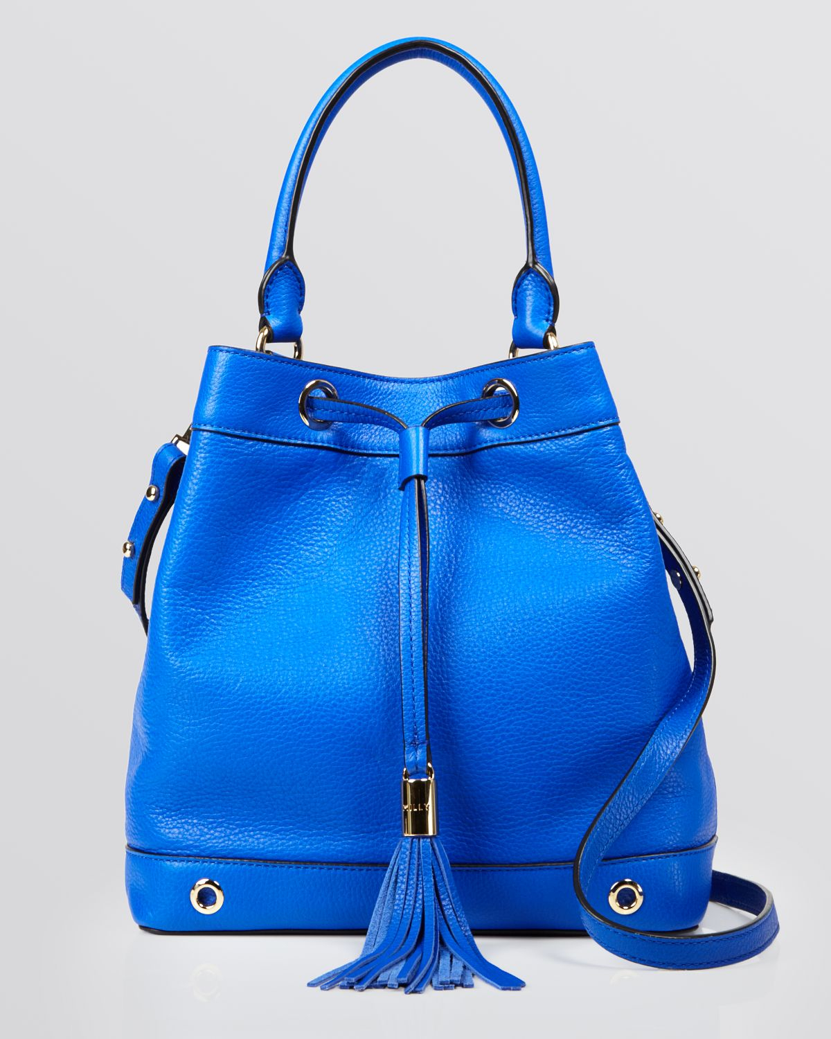 bright blue shoulder bag