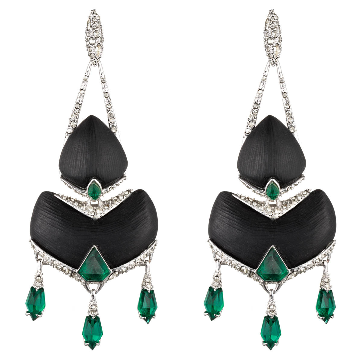 Lyst Alexis Bittar Crystal Deco Chandelier Earring In Black Gallery