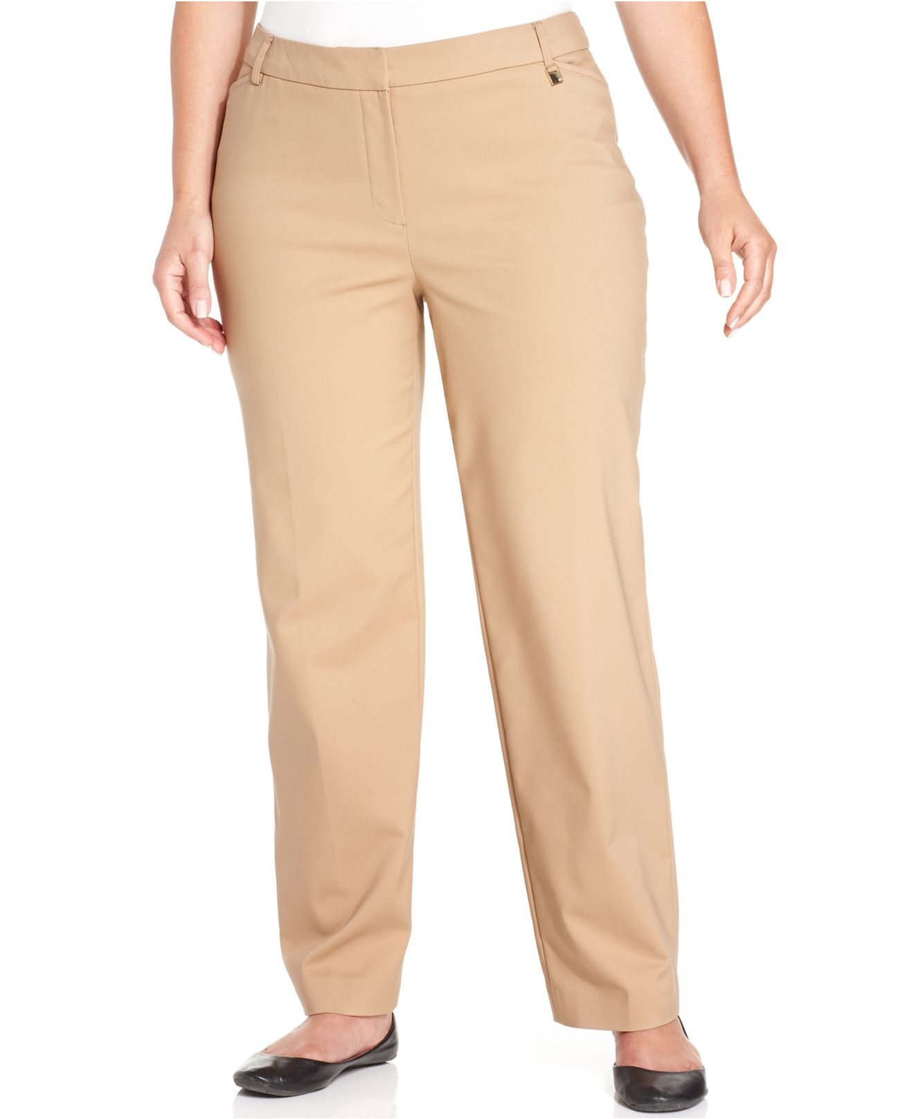 Plus size straight leg pants