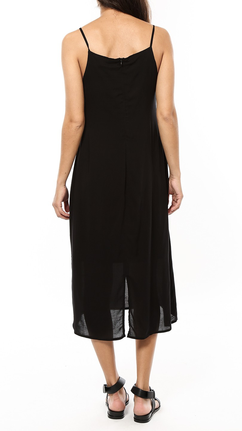 Lyst - Glamorous Midi Slip Dress in Black